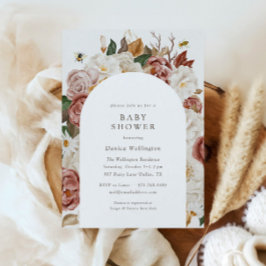 Rustieke herfstbloem | Boho Waterverf Baby shower Kaart