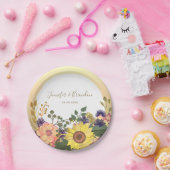 Rustieke herfstbloem bruiloft papieren bordje (Feest)