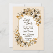 Rustieke herfstbloem bruiloft save the date (Voorkant)