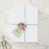 *Rustieke Herfstbloemen Aquarel Crème Achtergrond* Cadeaulabel (Met Touw)