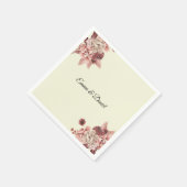 Rustieke Herfstbloemen Aquarel Crème Achtergrond Servet (Hoek)