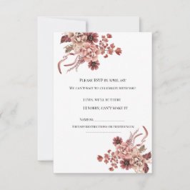 Rustieke Herfstbloemen Aquarel RSVP Kaartje