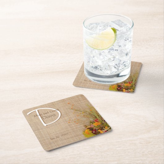 Rustieke herfstbloemen bruiloft Onderzetters (Insitu)