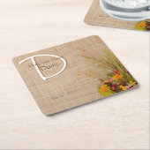 Rustieke herfstbloemen bruiloft Onderzetters (Schuin)