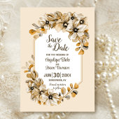 Rustieke herfstbloemen bruiloft save the date