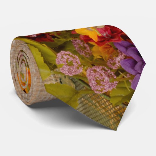 Rustieke herfstbloemen bruiloft Stropdas (Opgerold)