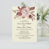 Rustieke Herfstbloemen Crème Achtergrond Aquarel Kaart (Staand voorkant)