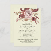 Rustieke Herfstbloemen Crème Achtergrond Aquarel Kaart (Voorkant / Achterkant)