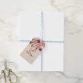 Rustieke Herfstbloemen Licht Beige Aquarel Cadeaulabel (Met Touw)