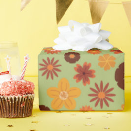 Rustieke Herfstbloemen Naadloze Herfst Verjaardage Cadeaupapier