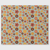 Rustieke Herfstbloemen Naadloze Thanksgiving Cadeaupapier (Vlak)