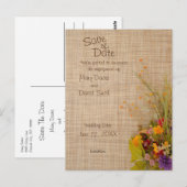 Rustieke herfstbloemen sparen het datum Briefkaart (Voorkant / Achterkant)