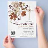 Rustieke herfstbloemige vrouwenkerkterugtrekking flyer (Hand)