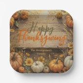 Rustieke herfstboerderij stijl Thanksgiving Papieren Bordje (Voorkant)