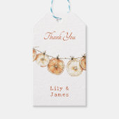 Rustieke herfstboho gedroogde Oranje Garland bruil Cadeaulabel (Voorkant)
