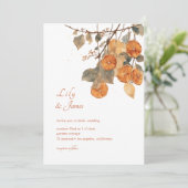 Rustieke herfstboho gedroogde Oranje Garland bruil Kaart (Staand voorkant)