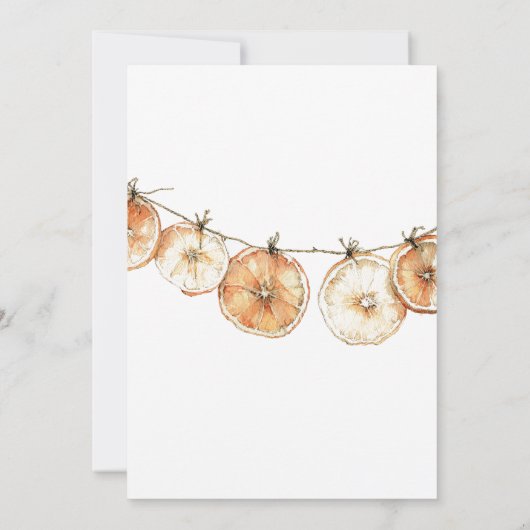 Rustieke herfstboho gedroogde Oranje Garland bruil Kaart (Achterkant)