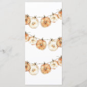 Rustieke herfstboho gedroogde Oranje Garland bruil Menu (Achterkant)