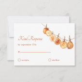 Rustieke herfstboho gedroogde Oranje Garland bruil RSVP Kaartje (Voorkant)
