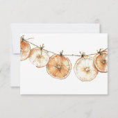 Rustieke herfstboho gedroogde Oranje Garland bruil RSVP Kaartje (Achterkant)