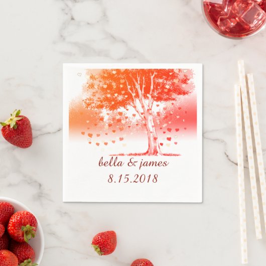 Rustieke herfstboom herfst trouwpapier servetten (Insitu)