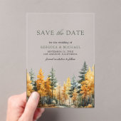 Rustieke herfstbos bruiloft Save the Date Acryl Uitnodigingen (Insitu (Draagbaar))