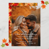 Rustieke herfstbruiloft met herfstbladeren save the date