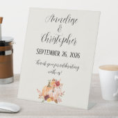 Rustieke herfstbruiloft nog lang en gelukkig begin reclamebord met voetstuk (Insitu)