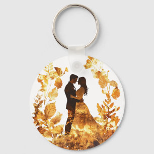 Rustieke herfstbruiloft Sleutelhanger