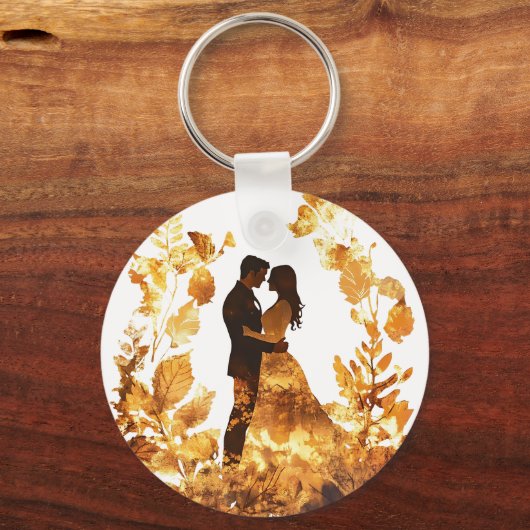 Rustieke herfstbruiloft Sleutelhanger (Voorkant)