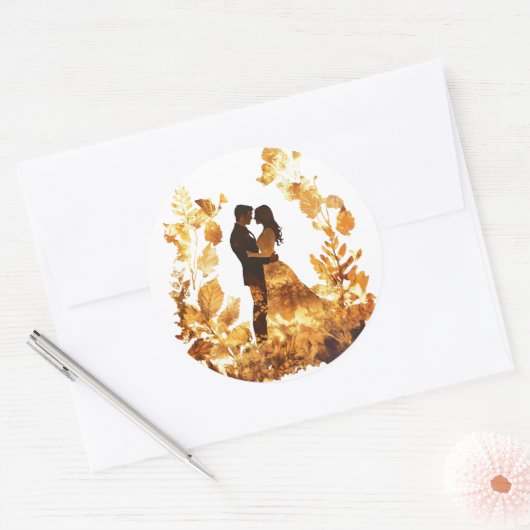 Rustieke herfstbruiloft Sticker (Envelop)
