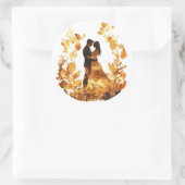 Rustieke herfstbruiloft Sticker (Tas)