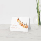 Rustieke herfstcitrus gedroogde Oranje slinger Bedankkaart (Voorkant)