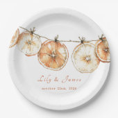 Rustieke herfstcitrus gedroogde Oranje slinger Papieren Bordje (Voorkant)