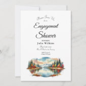 Rustieke herfstdouche Lakeside Forest Verloving Kaart (Voorkant)