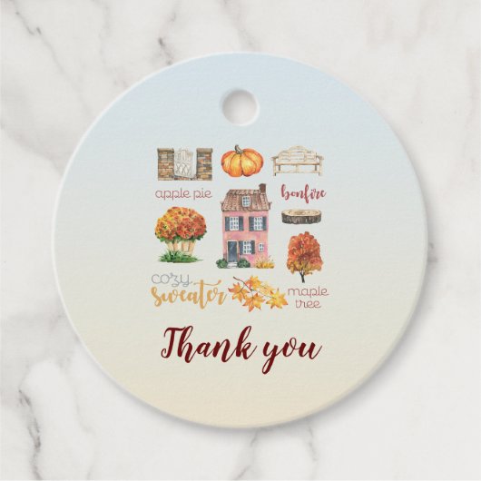 Rustieke herfstfavorieten Bedankt voor de vrijgeze Bedankjes Labels (Voorkant)