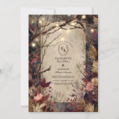 Rustieke herfstgloed en Bourgondische bloemen Kaart (Voorkant)