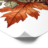 Rustieke herfstkaars bloemstuk poster (Hoek)