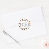 Rustieke herfstkampvuur bruidsfeest voor koppels ronde sticker (Envelop)