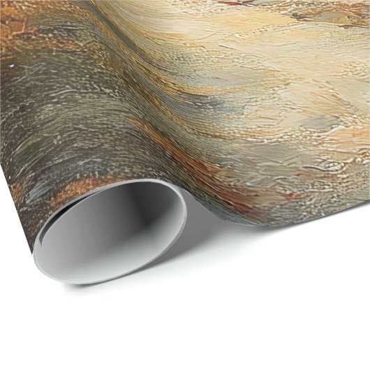 Rustieke Herfstkerk Waterverf Schilderij Decoupage Cadeaupapier (Rol Hoek)