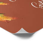 Rustieke herfstloof herfst bruiloftkaarten & cadea poster (Hoek)
