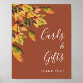 Rustieke herfstloof herfst bruiloftkaarten & cadea poster (Voorkant)