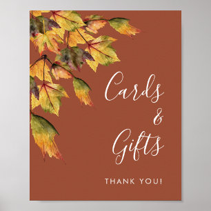 Rustieke herfstloof herfst bruiloftkaarten & cadea poster