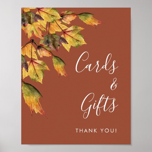Rustieke herfstloof herfst bruiloftkaarten & cadea poster