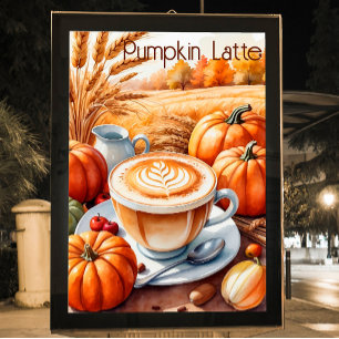 Rustieke herfstoogst Pumpkin Spice Latte Poster