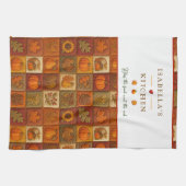 Rustieke herfstpatchwork met zegenend citaat theedoek (Horizontaal)
