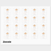 Rustieke herfstpompoen baby shower vierkante sticker (Vel)
