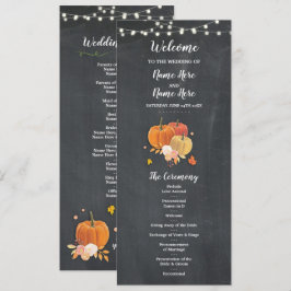 Rustieke herfstpompoen krijt huwelijksprogramma de kaart