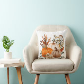 Rustieke herfstpompoenboeket kussen (Stoel)