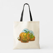 Rustieke herfstpompoenen en bladeren tote bag (Achterkant)